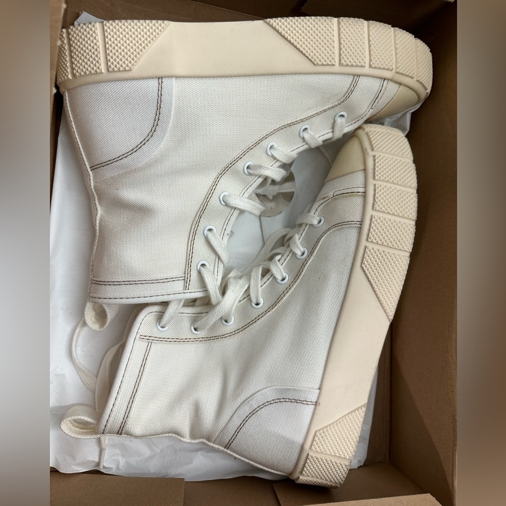 Zara cream high top sneakers